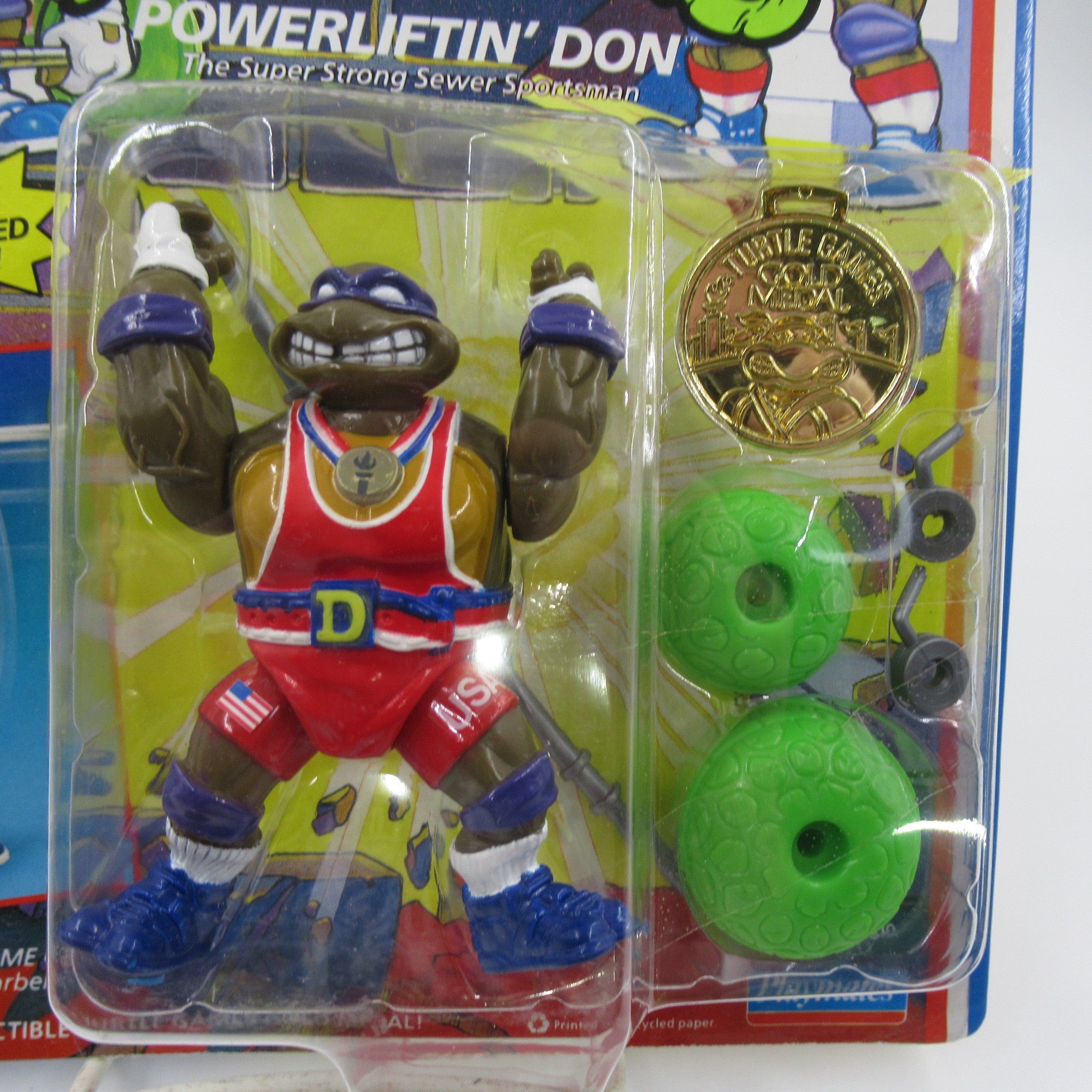 Teenage Mutant Ninja Turtles Turtle Games Powerliftin' Don 4.5" Figure TMNTs - Playmates (1992)
